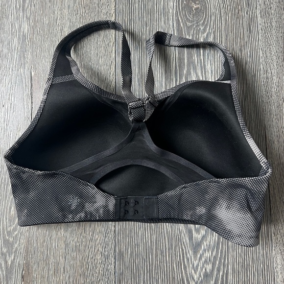 Athleta Printed Advance Adjustable Padded Sports Bra Black/Gray 34D - Picture 4 of 9